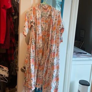 Labor and delivery gown and robe set